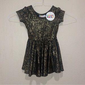Dot Dot Smile Christmas Holiday Dress Fancy Collection 12-24m Black/Gold Sparkle